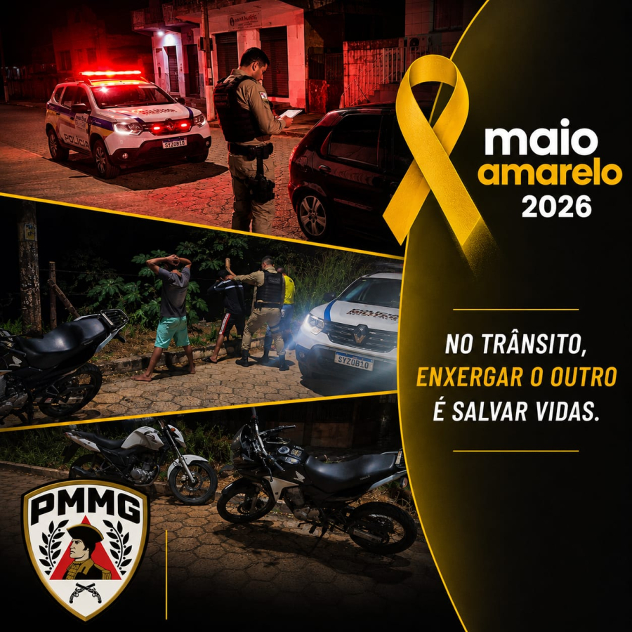 Polícia Militar intensifica fiscalização de trânsito durante campanha Maio Amarelo em São Gonçalo do Rio Abaixo