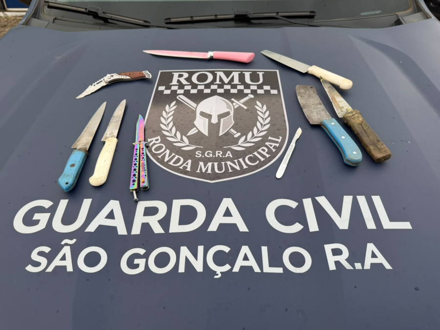 Guarda Municipal apreende nove armas brancas em São Gonçalo do Rio Abaixo e orienta população