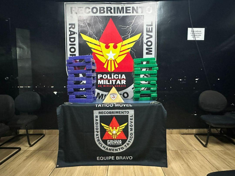 PM apreende 50 barras de maconha na BR-381 após operação conjunta em Caeté